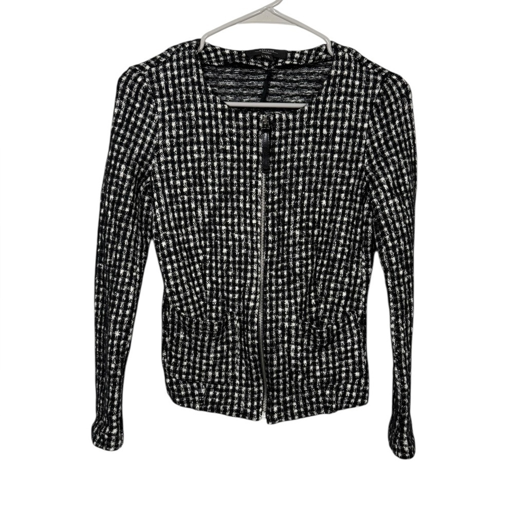 Max Mara Weekend Wool Blend Plaid Full Zip Jacket Size XS